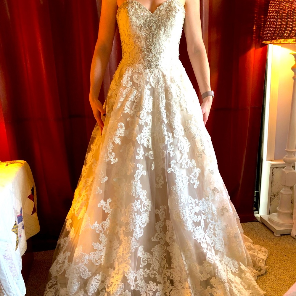 Never worn wedding dress.